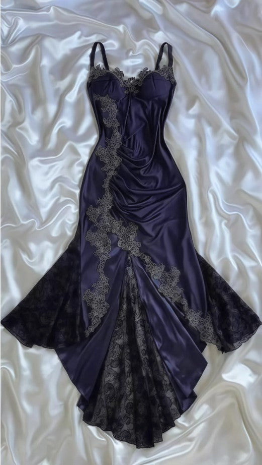👑 Elegant Midnight Blue Prom Dress for Vegas Pool Party Party🌟 Delicat – Wchecalino